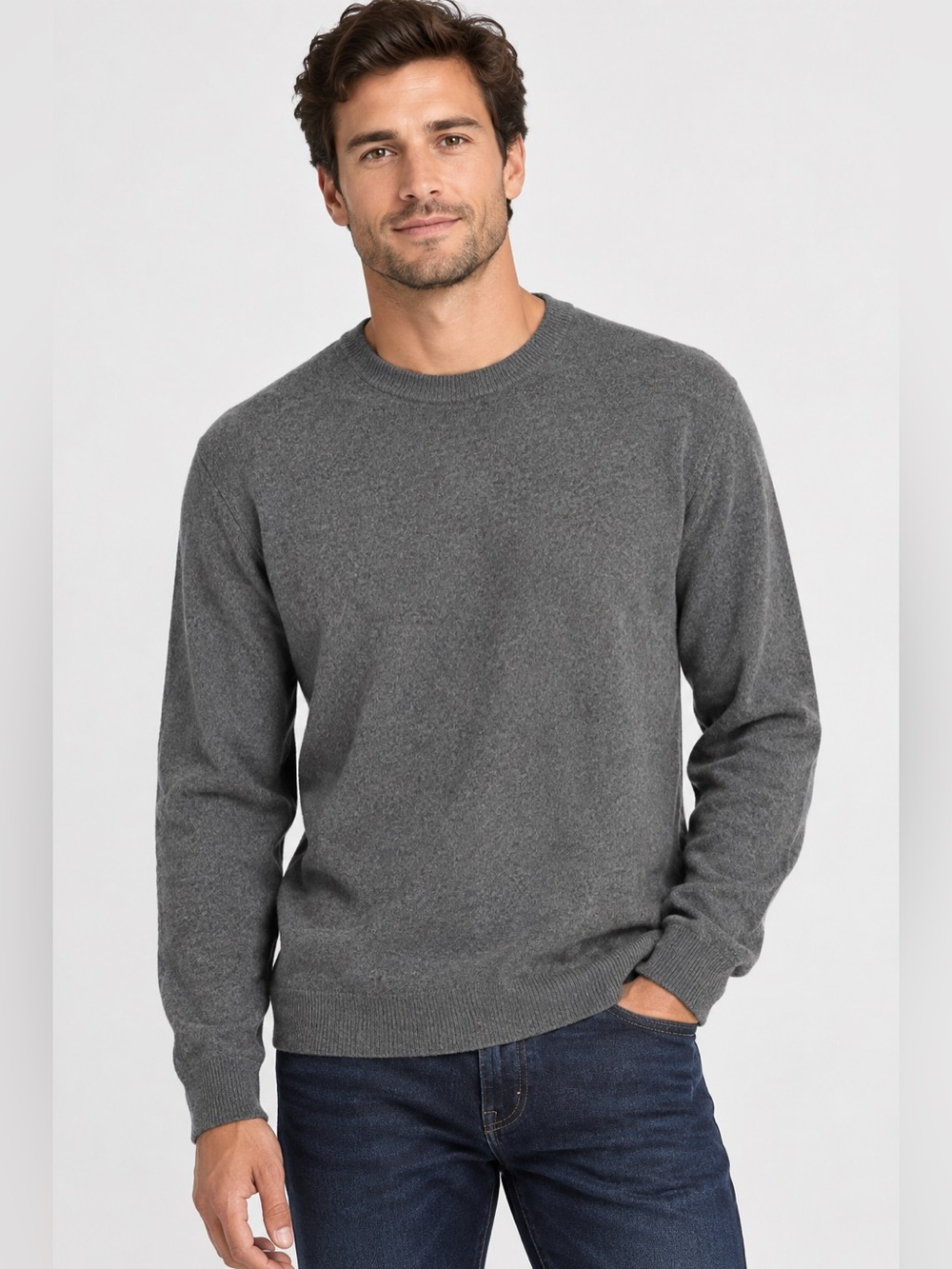 NAADAM 100% Cashmere Crewneck Sweater Heathered Sage Green/Olive Size XL